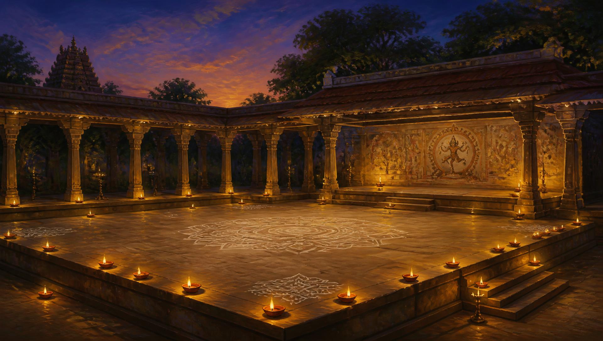 Open-air temple courtyard